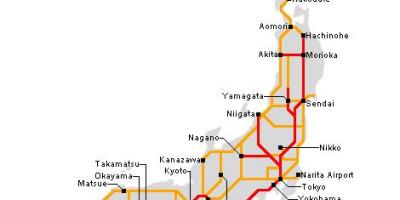 Dəmir yolu xəritəsi Yaponiya